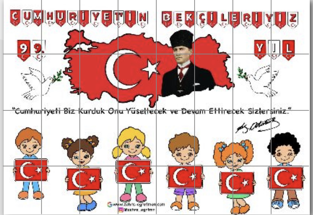 32 A4 RENKLİ Atatürk Haritalı Pano