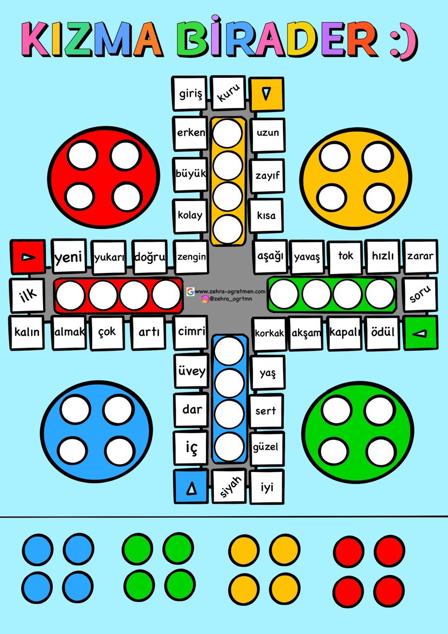 Zıt Anlam Kızma Birader Oyunu 4 A4