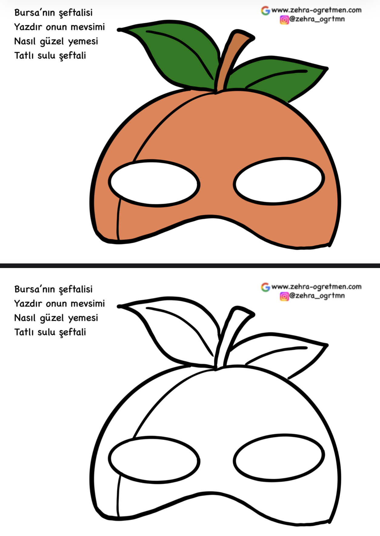 Şeftali Göz Maskesi Renkli Renksiz