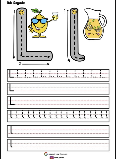 L Sesi Yazma Etkinliği