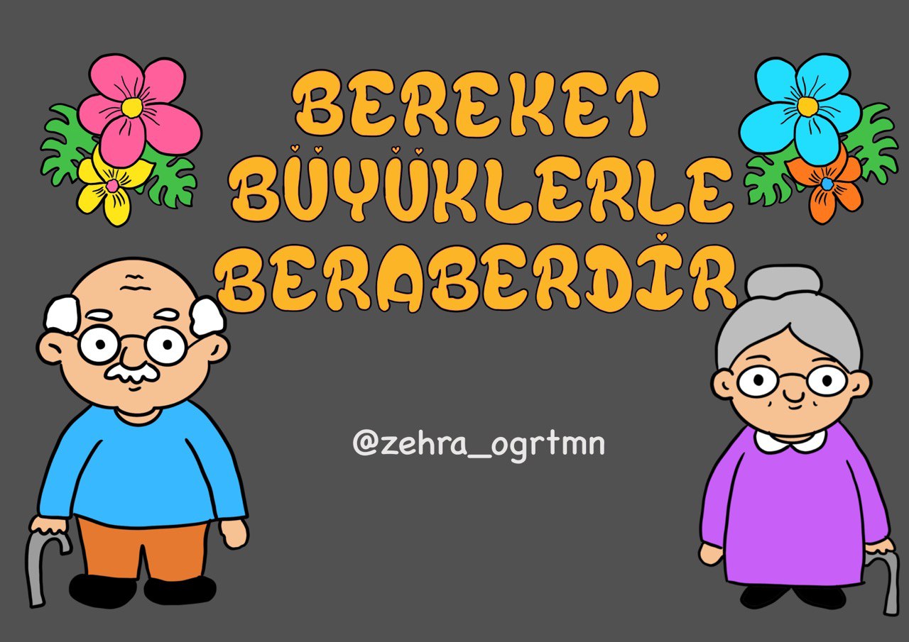 Bereket Büyüklerle Beraberdir Flama ( RENKLİ)