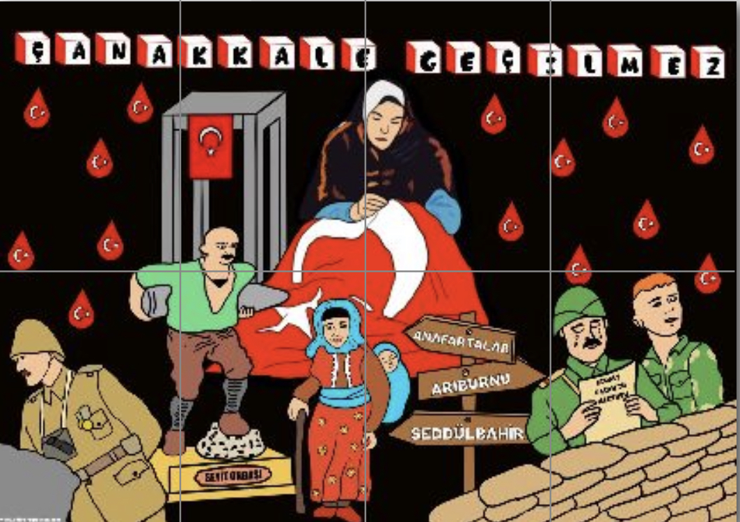 8 A4 Siyah Arka Planlı Çanakkale Panosu