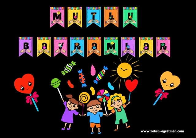 Mutlu Bayramlar Flama Renkli