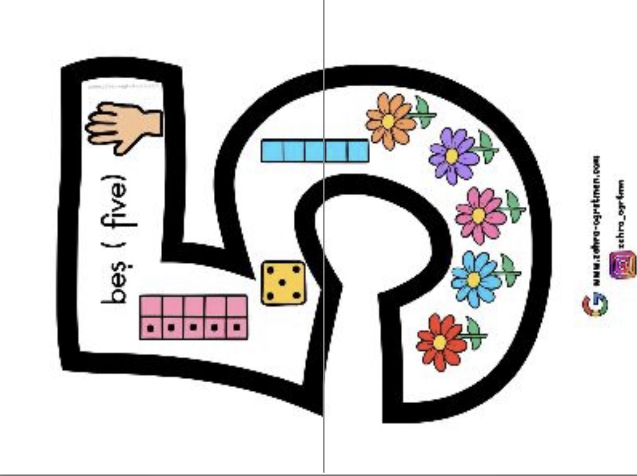 2 A4 Sayılar (1-10 )  BEYAZ RENKLİ