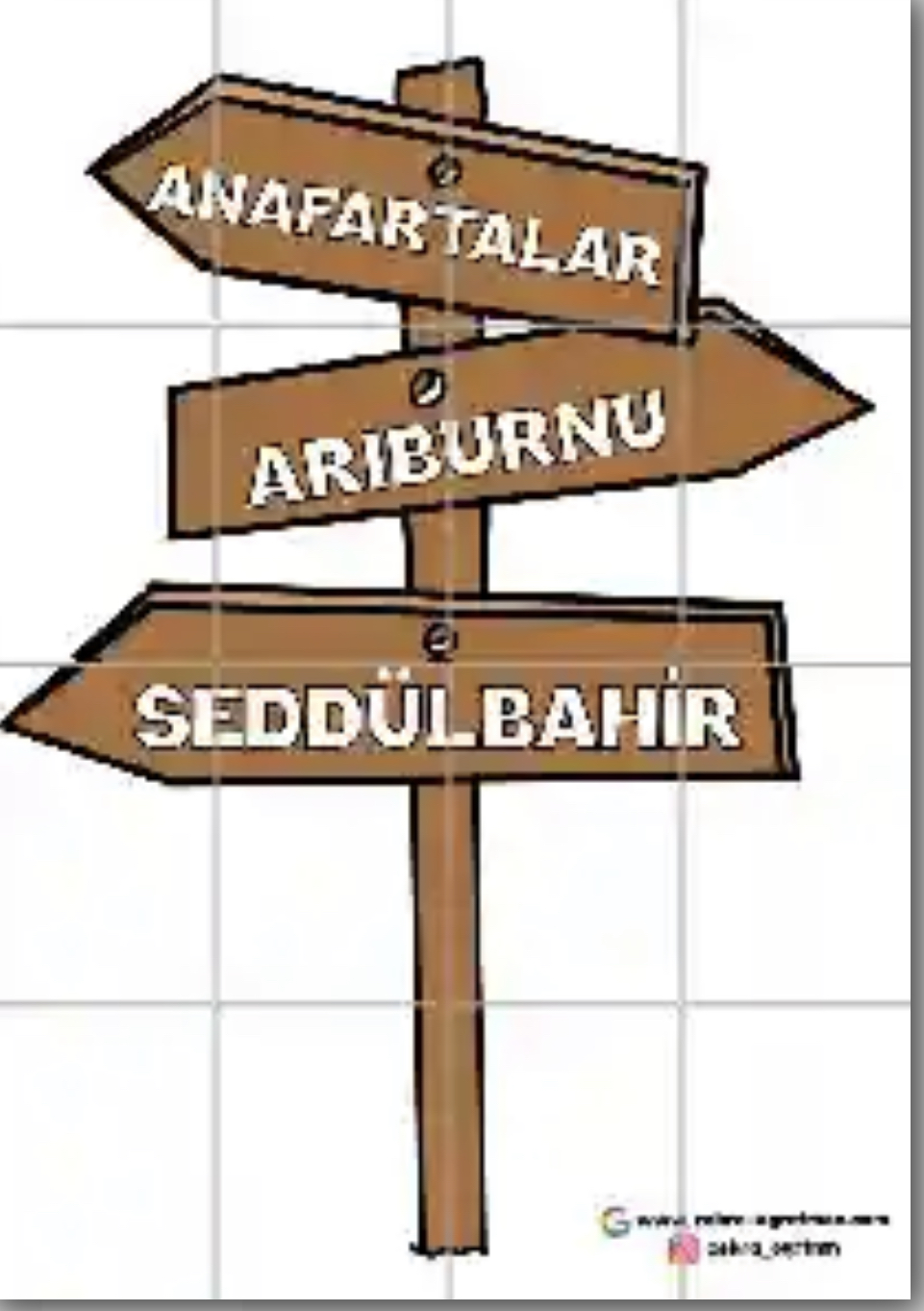 16 A4 Yön Tabelası RENKLİ