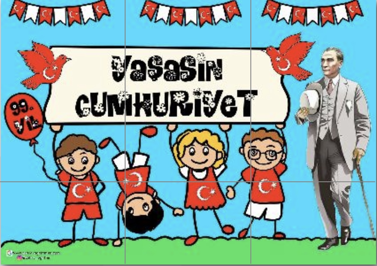 6 A4 RENKLİ Atatürk’lü Yaşasın Cumhuriyet Panosu