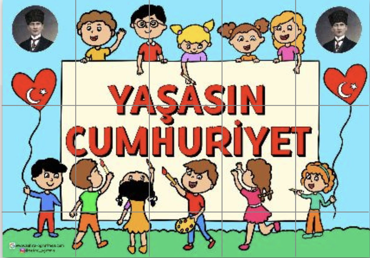 15 A4 RENKLİ Yaşasın Cumhuriyet Panosu