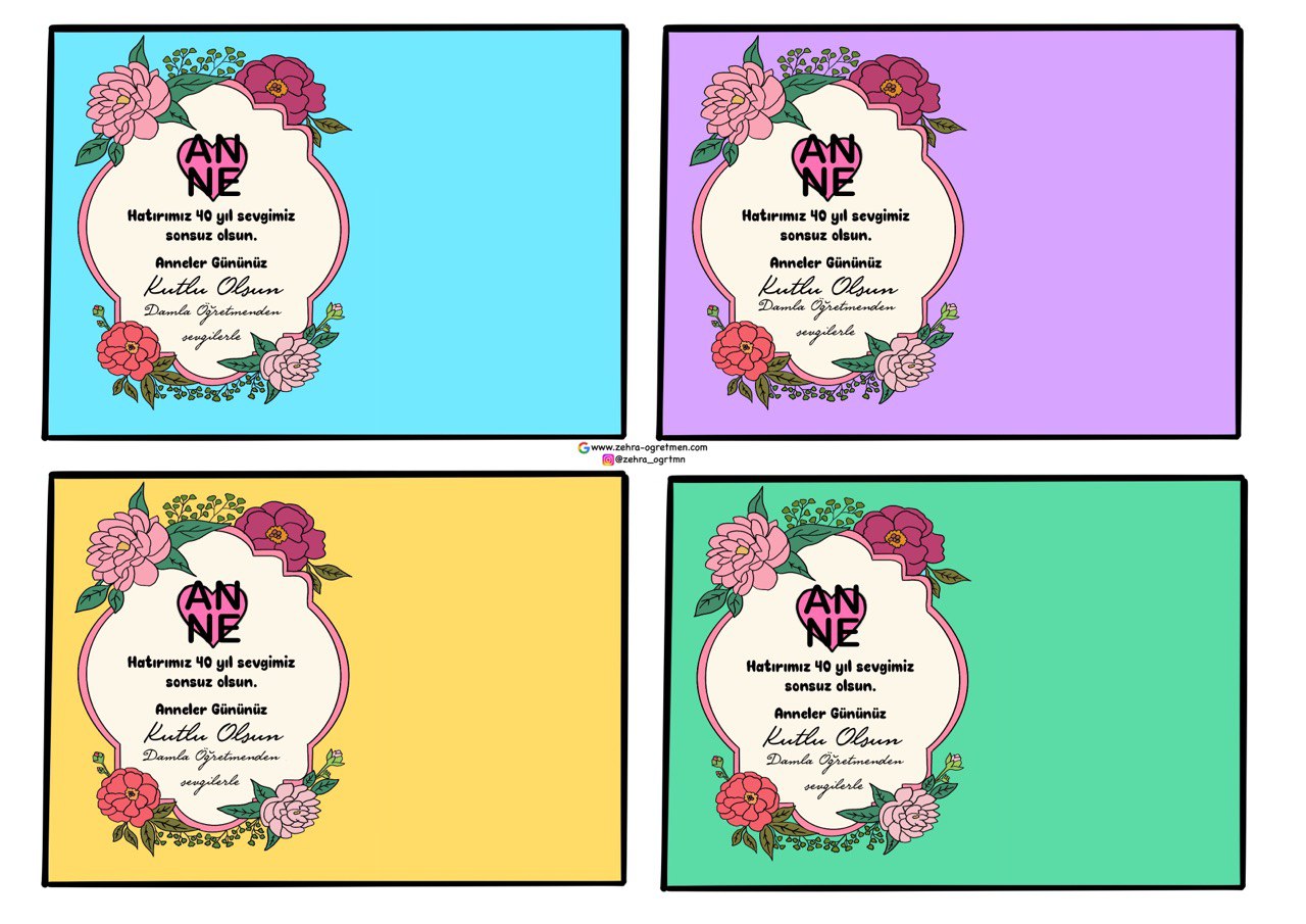 Anneler Günü Kahve ve Anahtarlık Kartları