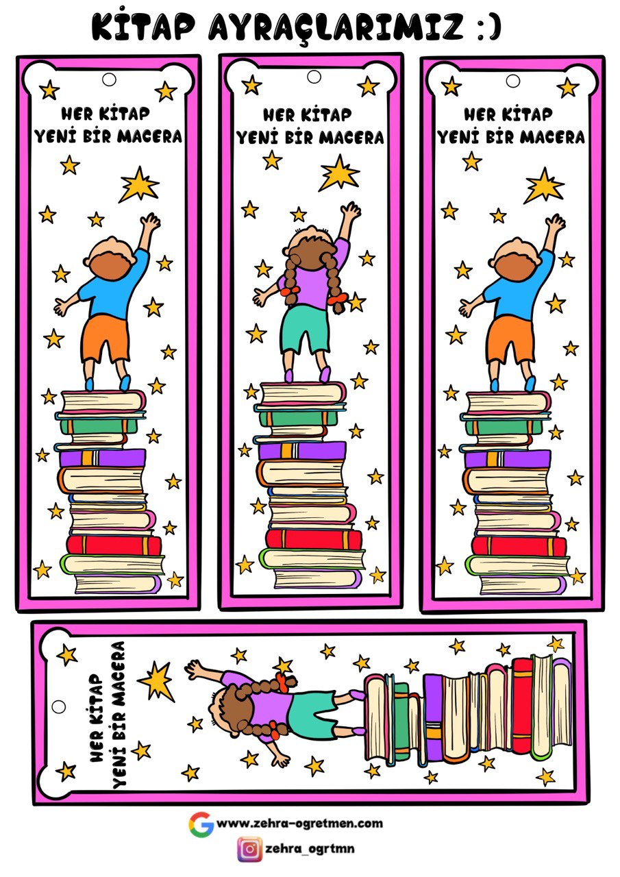 KİTAP AYRAÇLARI BOYAMALI RENKLİ
