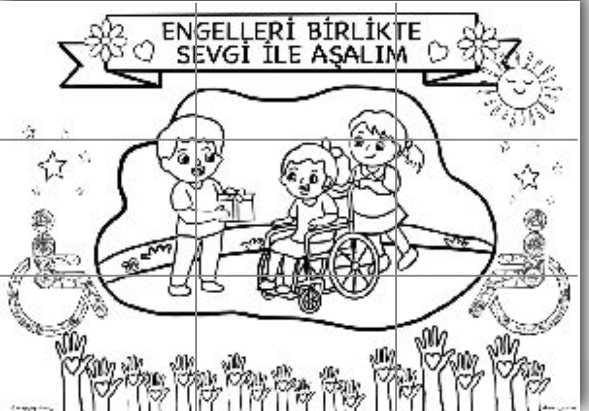 Engelleri Birlikte Sevgi İle Aşalım Boyama (9a4)