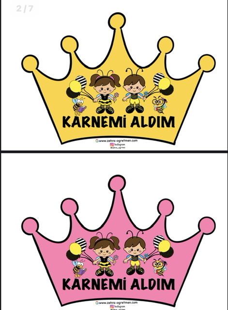 Arılı Karnemi Aldım Taçları