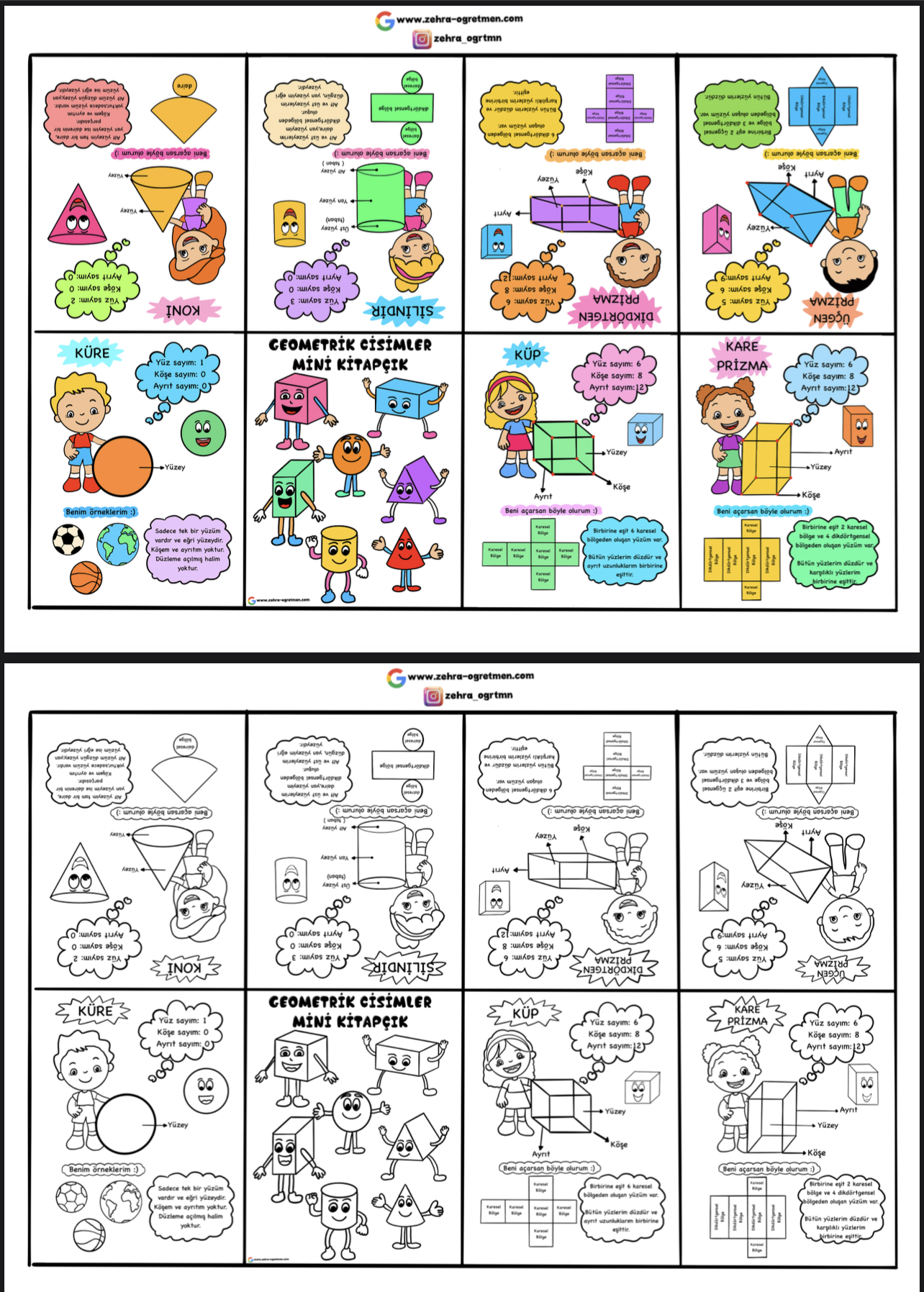 Geometrik Cisimler Mini Kitapçık
