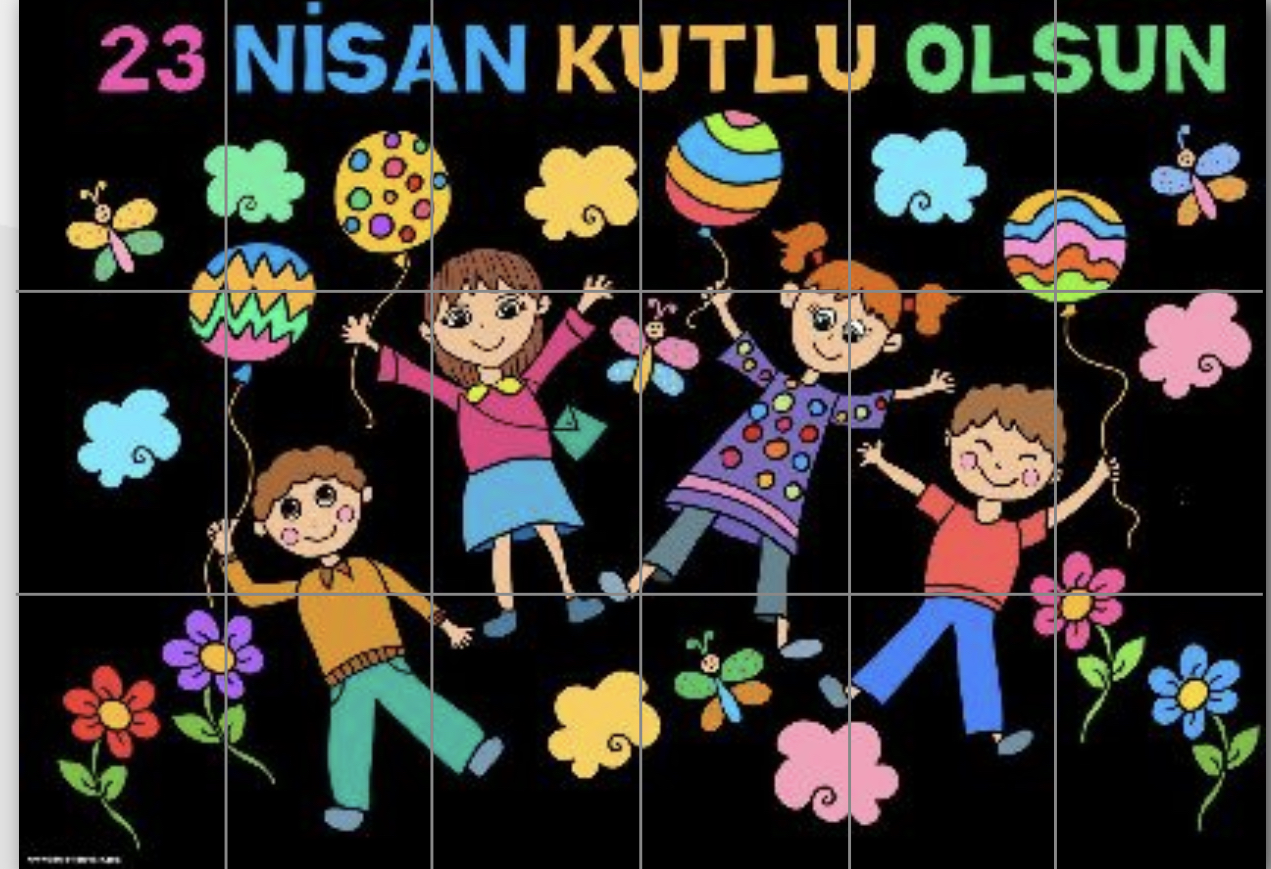 23 Nisan Kutlu Olsun Pano 18 A4 SİYAH ARKA PLAN