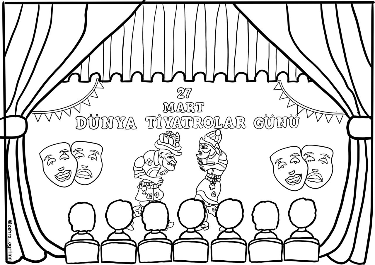 8 A4 Renksiz Tiyatrolar Haftası Hacivat Karagöz GRUP ÇALIŞMASI