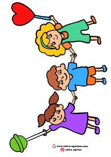 9 A4 Çocuklar Bayram Panosu RENKLİ