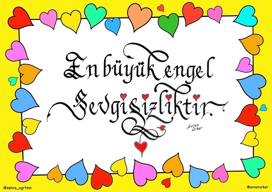 En Büyük Engel Sevgisizliktir Boyama Sayfaları