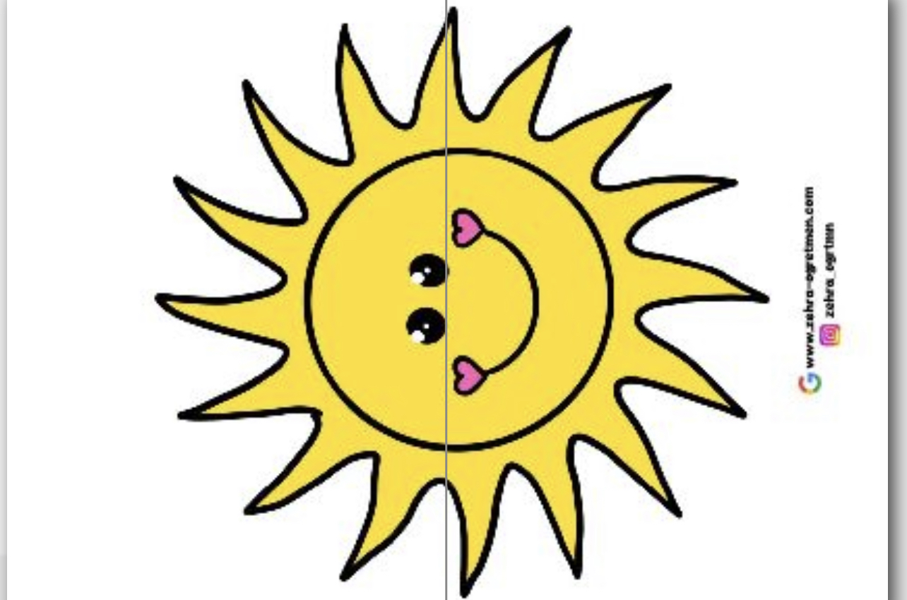 2 A4 Çocuklar Güneş Ev RENKLİ