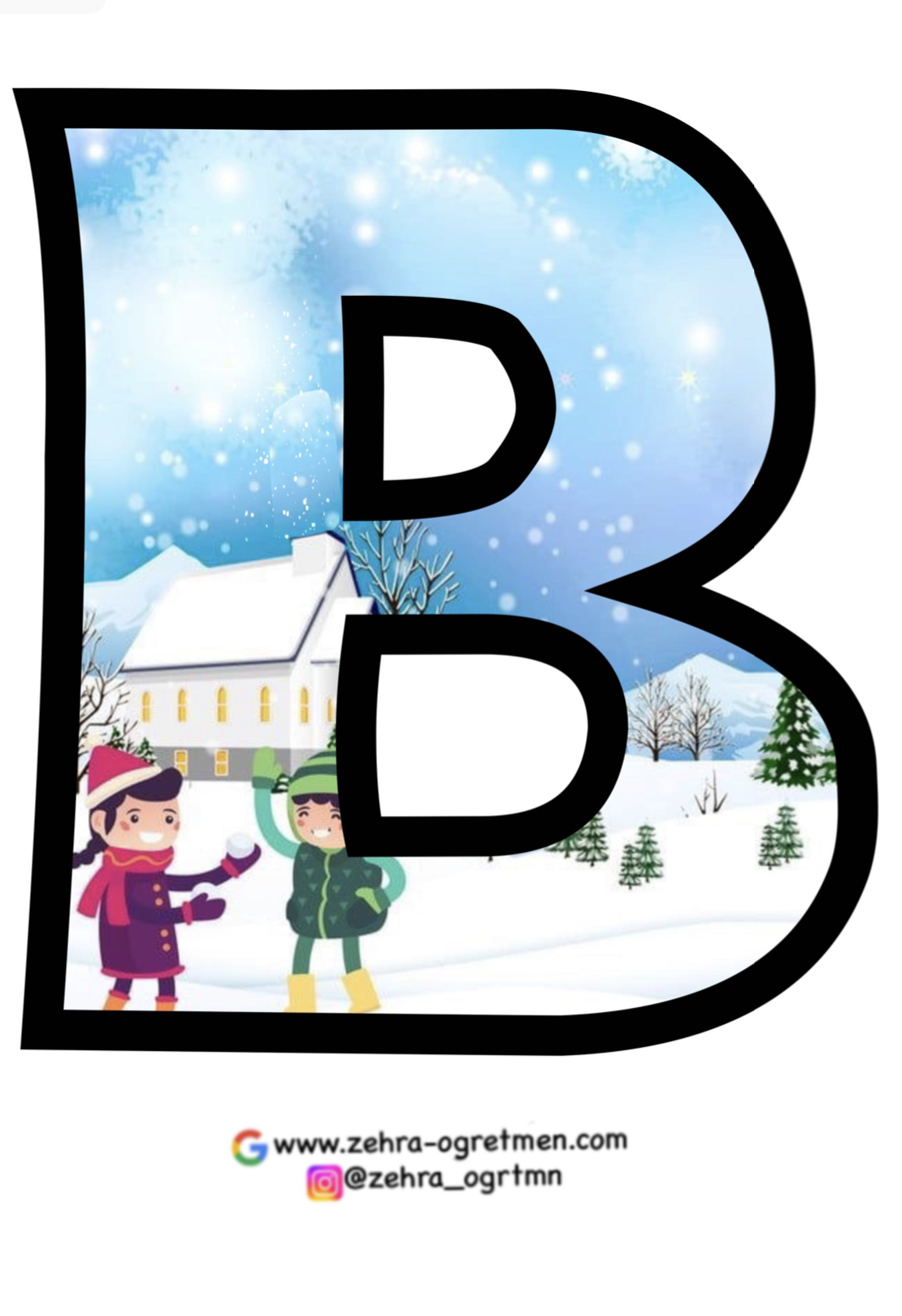 Bir Kış Masalı Pano Yazısı Büyük Boy