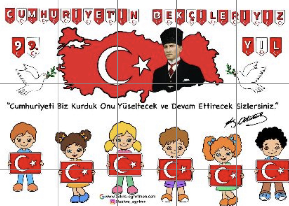 15 A4 RENKLİ Atatürk Haritalı Pano