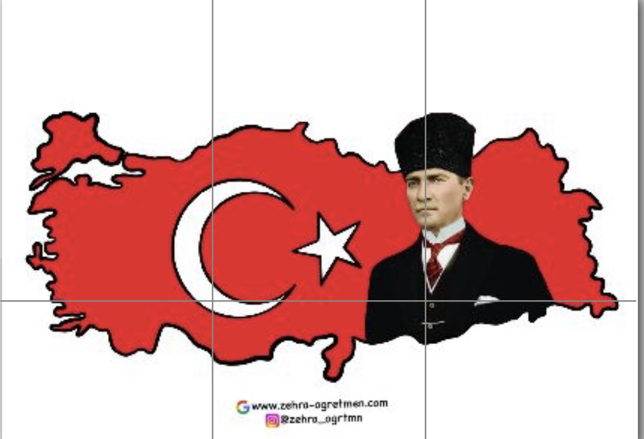 6 A4 Atatürk’lü Türkiye Haritası RENKLİ