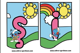 Şirinler Tatile Gider Flama RENKLİ