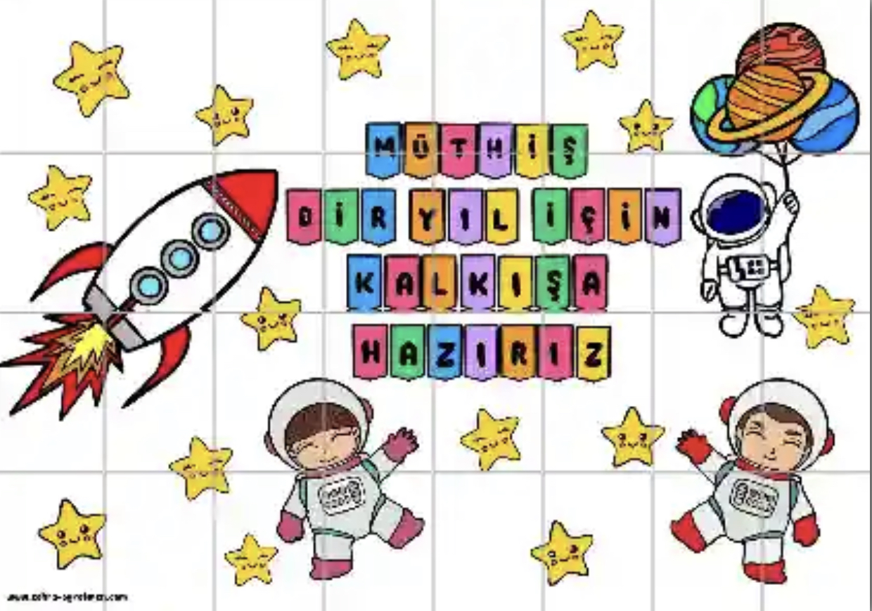 32 A4 Müthiş Bir Yıl İçin Kalkışa Hazırız Pano ( Beyaz Arka Planlı)