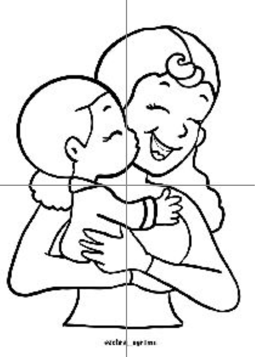 4 A4 Anne ve Çocuk Renksiz