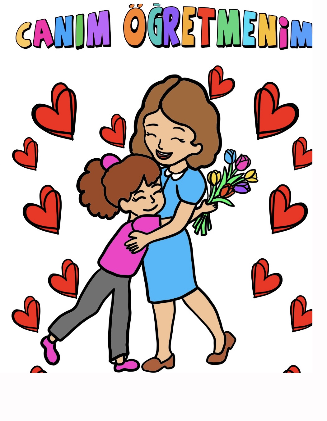 Öğretmenler Günü Boyama Sayfalarım 2023