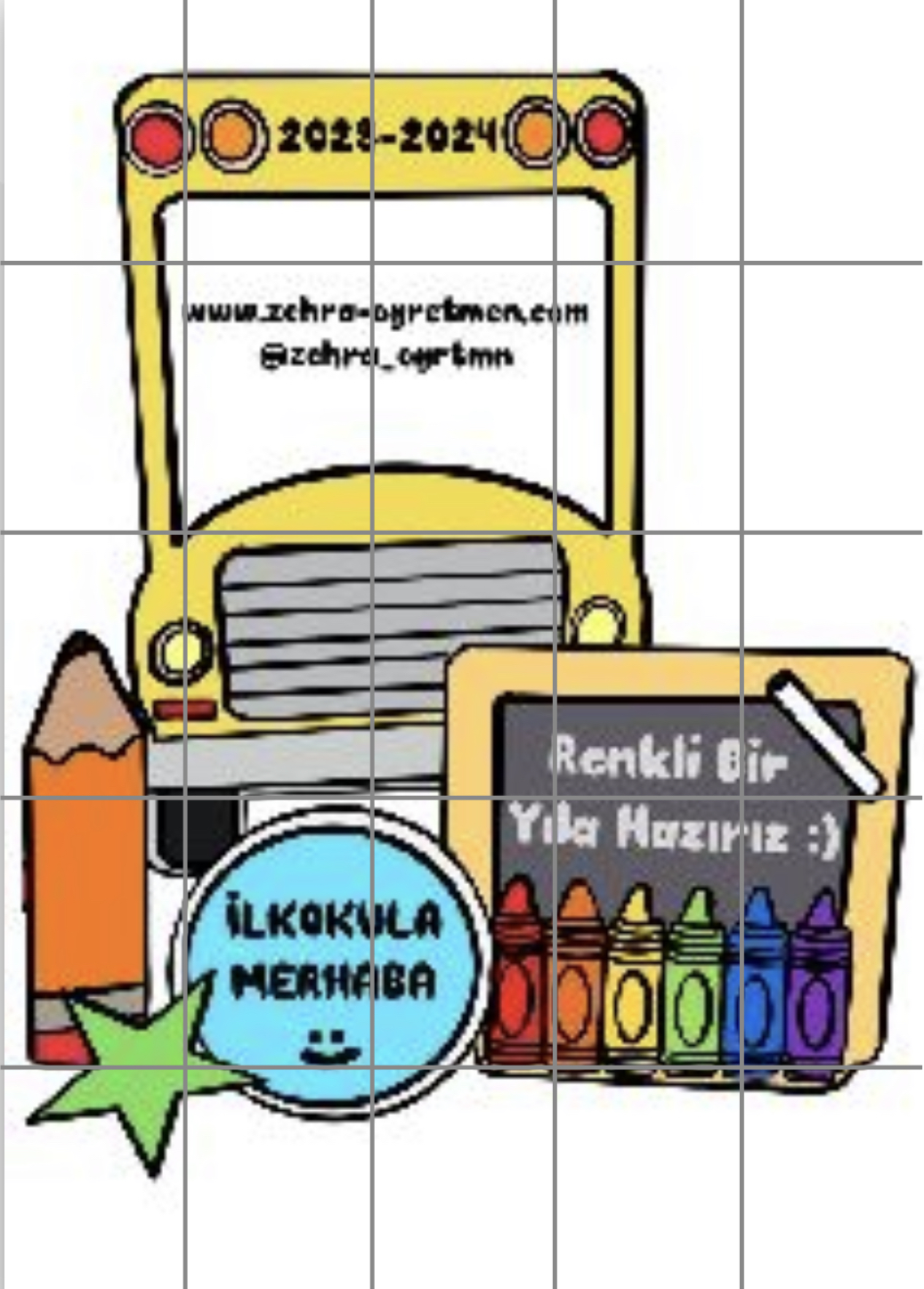 25 A4 İlkokula Merhaba Okul Servisi RENKLİ