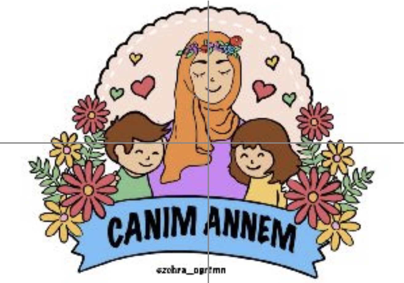 4 A4 Tesettürlü Canım Annem Renkli