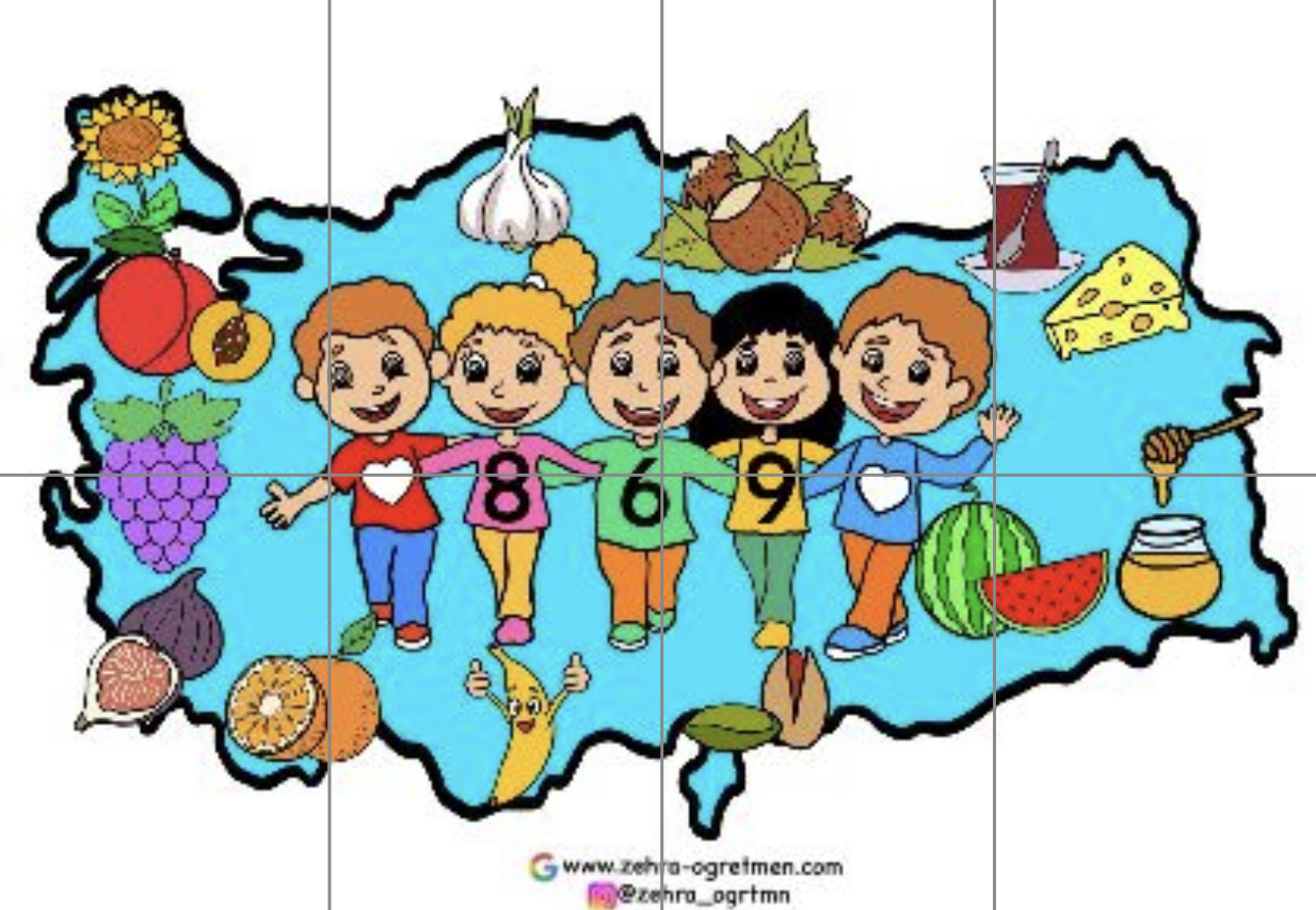 869 Yerli Malı Haritası Mavi Renk ( 8 A4 )