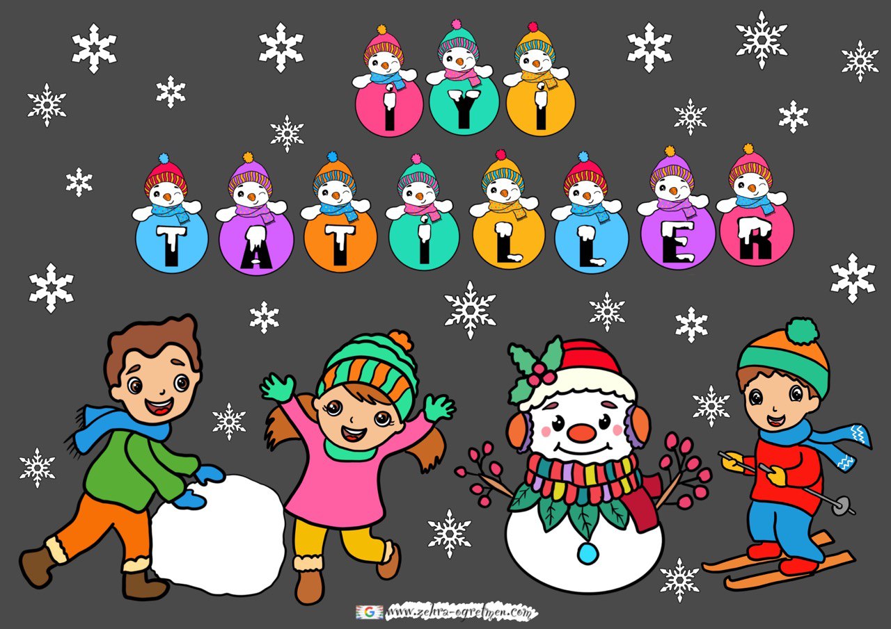 Kardan Adamlı  İyi Tatiller Yazısı RENKLİ