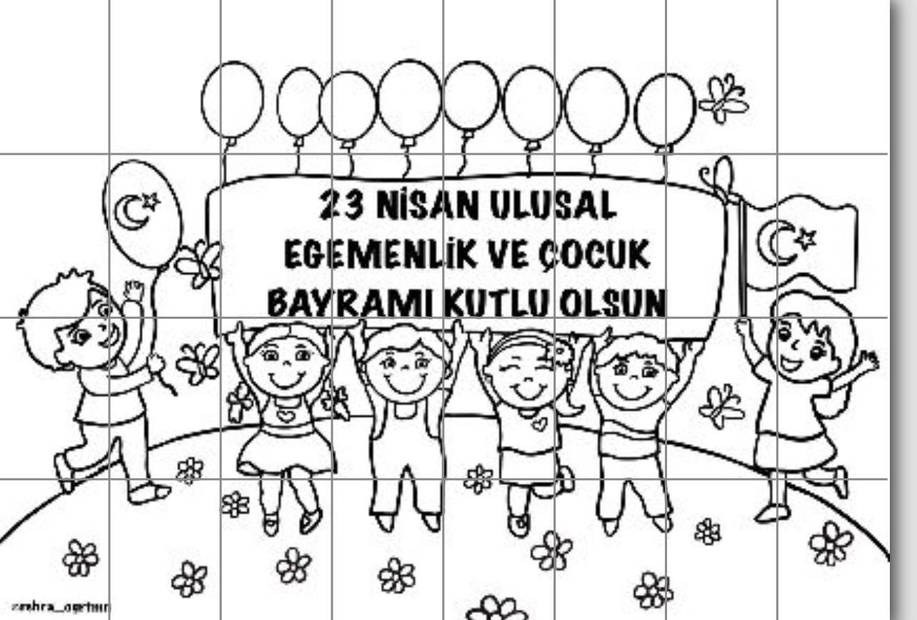 32 A4 23 Nisan Grup Boyama Çalışması