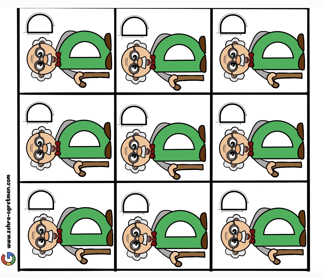 D Sesi Deftere Yapıştırmalık Görseller Dede Dinozor ( 15 24 30 48 Öğrenci İçin ) RENKLİ