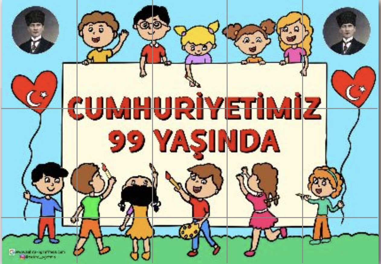 15 a4 RENKLİ Cumhuriyetimiz 99 Yaşında Panosu