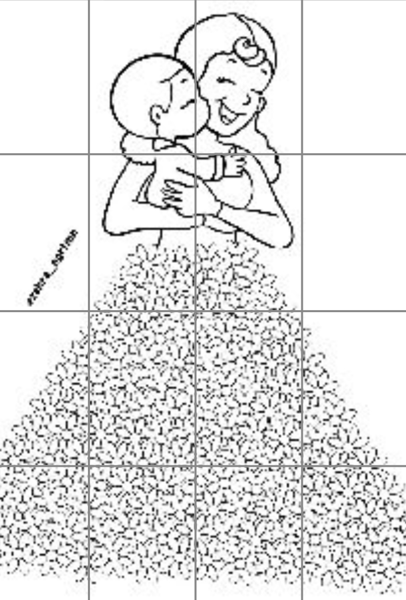 16 A4 Çiçekli Kadın Renksiz