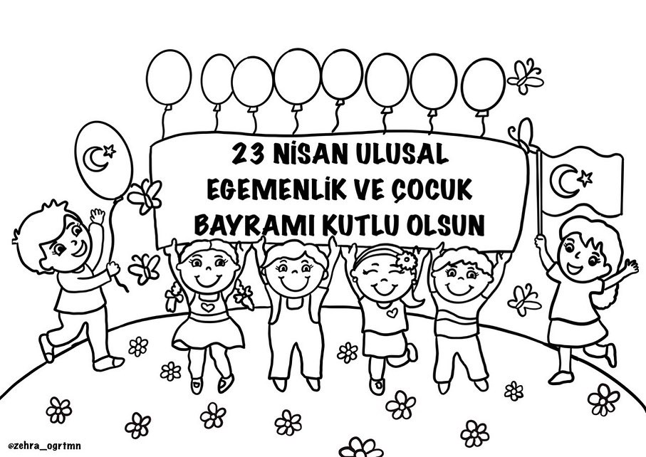 23 Nisan A4 Boyama Sayfaları