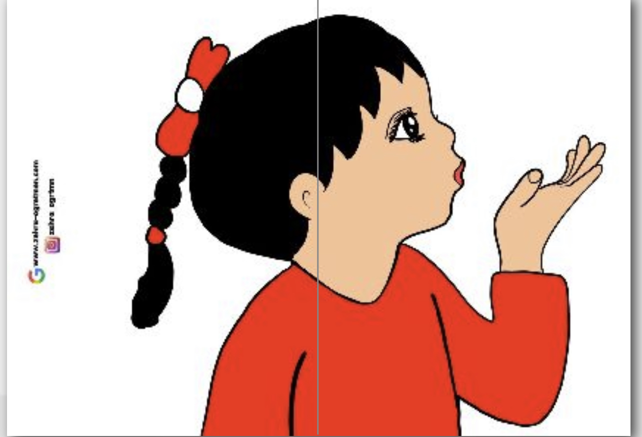 (2 A4 ) 23 Nisan Baloncuk Üfleyen Kız 1 RENKLİ RENKSİZ