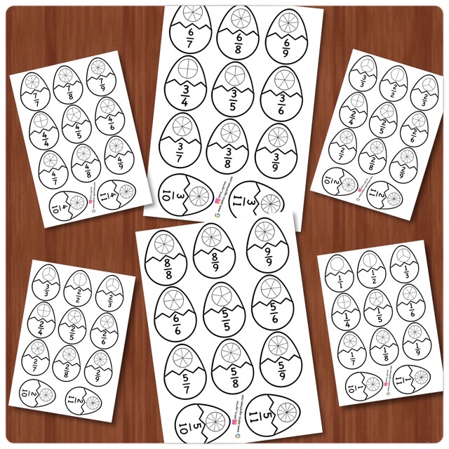 Kesirler Puzzle RENKSİZ ( Sınıf İçi Oyun)