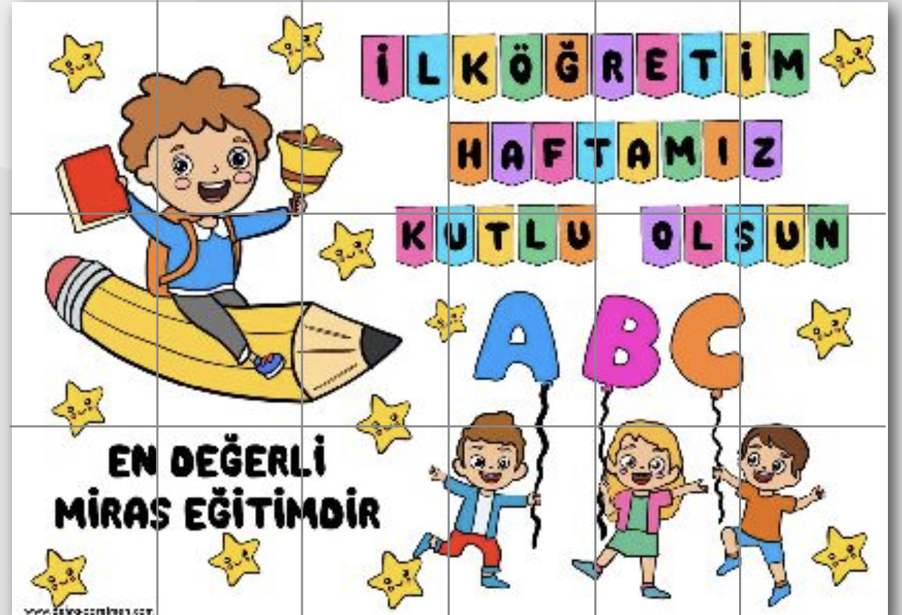 18 A4 İlköğretim Haftası Pano Beyaz Arka Planlı