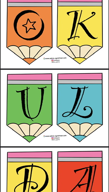 Okulda İlk Günüm Flama (Kalemli)