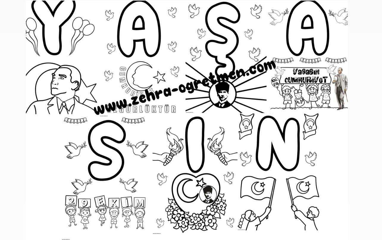 YAŞASIN CUMHURİYET BOYAMA SAYFALARI 2023