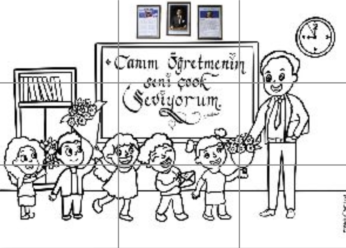 (9 a4) Erkek Öğretmen Öğretmenler Günü Boyama Çalışması