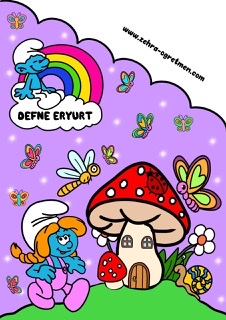 A4 Şirinler Karne Kılıfı 1 ÖN KAPAK RENKLİ