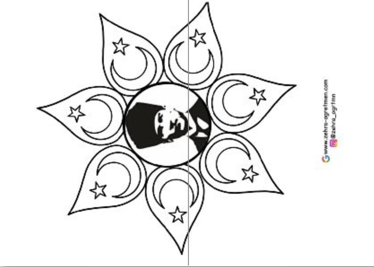 2 A4 Çiçekli Atatürk 2 RENKSİZ