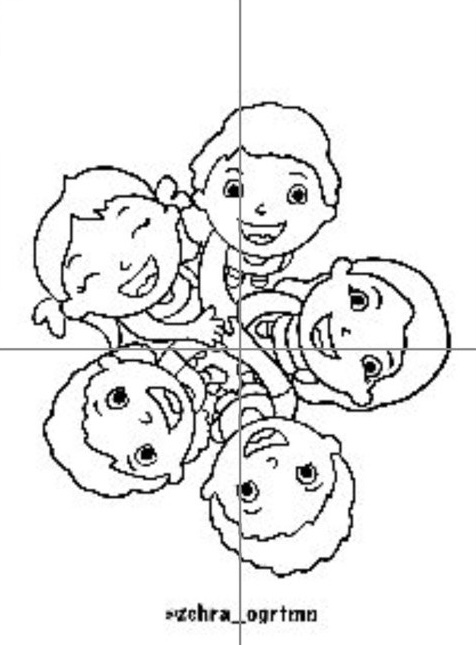 4 A4 El Ele Çocuklar Yeşilay Haftası (Renksiz)