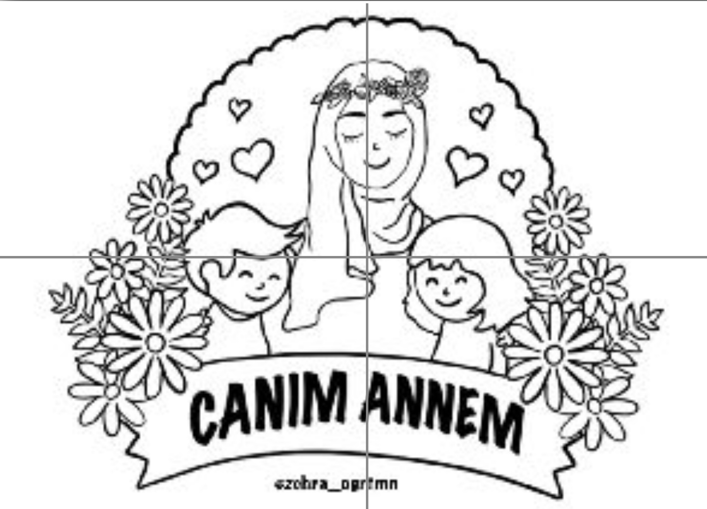 4 A4 Tesettürlü Canım Annem Renksiz