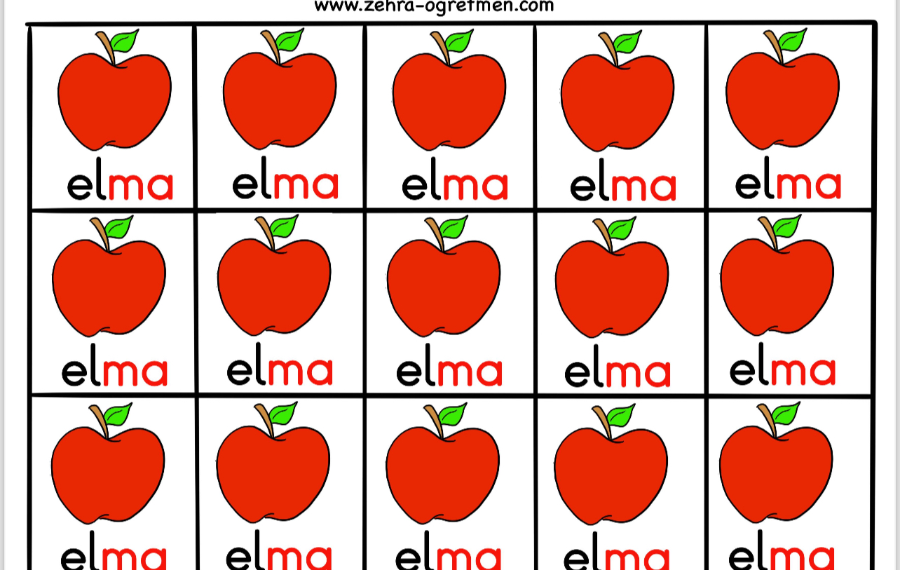 M Sesi Defter Dikte Görselleri (15 Öğrenci İçin RENKLİ)