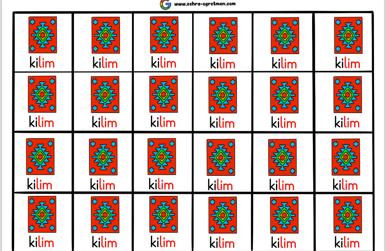 M Sesi Defter Dikte Görselleri ( 24 Öğrenci İçin RENKLİ)