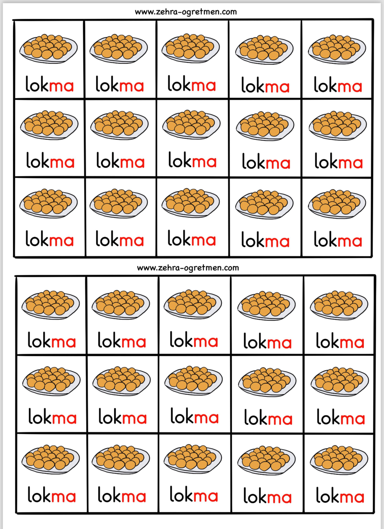 M Sesi Defter Dikte Görselleri ( 30 Öğrenci İçin RENKLİ)